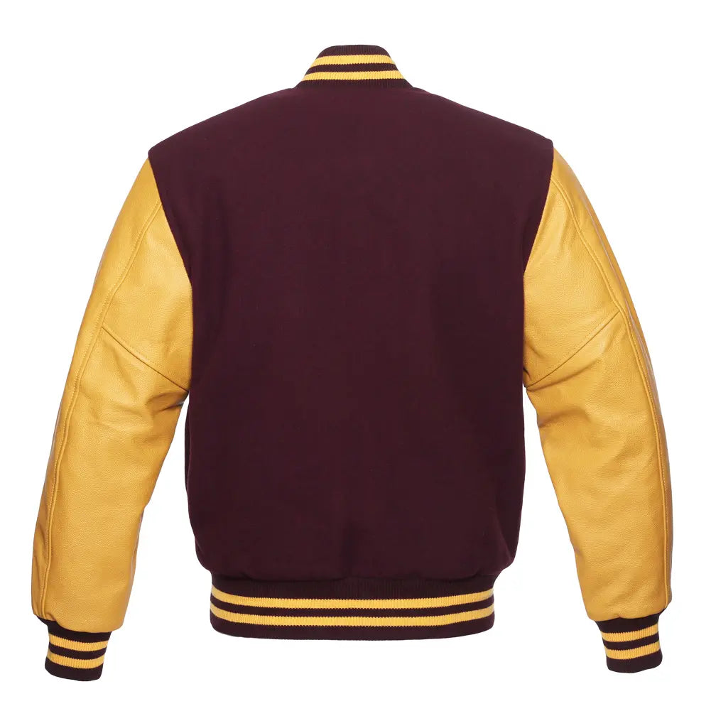 MAROON WOOL/GOLD LEATHER  NEW VARSITY JACKET image 3