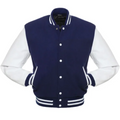 Kids Navy/White Leather  New Classic Varsity Jacket image 0