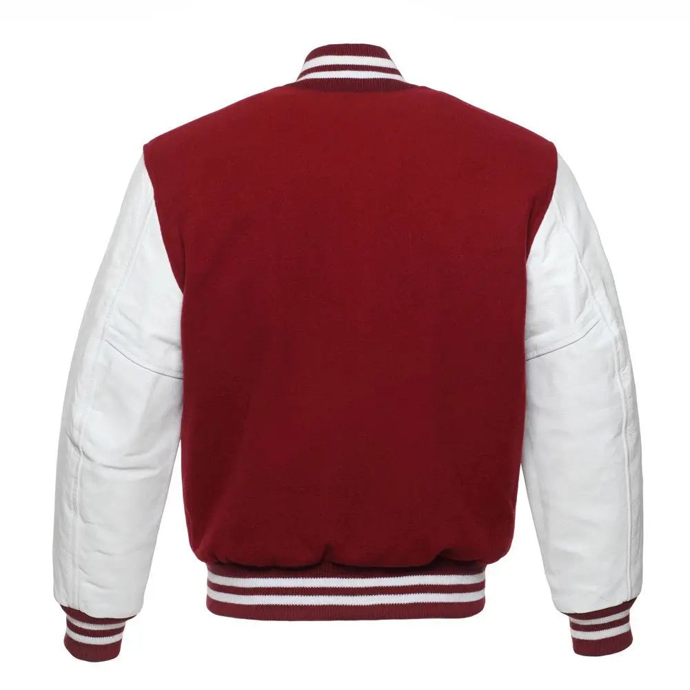Cardinal Wool White Leather New Varsity Jacket image 3
