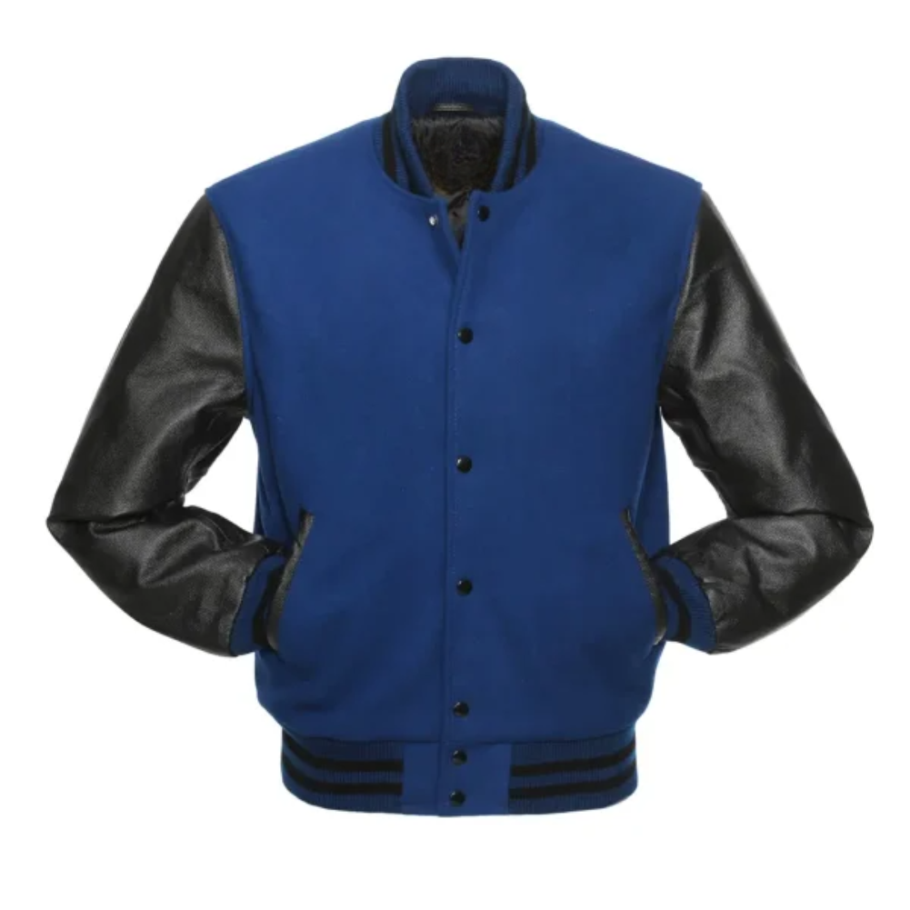 ROYAL WOOL/BLACK LEATHER  NEW VARSITY JACKET image 0