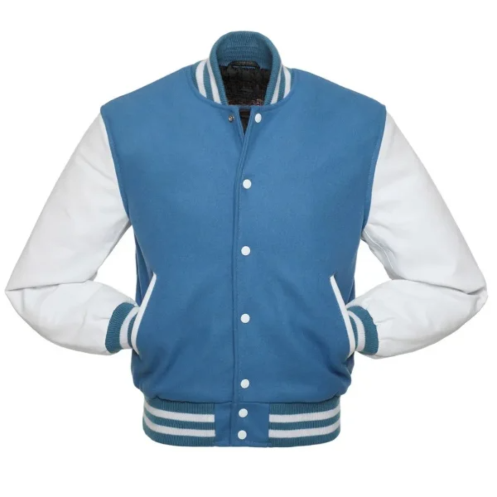 It Blue Wool White Leather New Varsity Jacket image 0