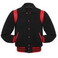 Black Wool/Red Leather New Retro Varsity Jackets image 0