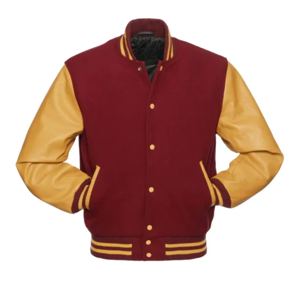 Cardinal Wool Gold Leather New Varsity Jacket image 0