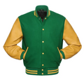 Kelly Wool Gold Leather New Varsity Jacket image 0