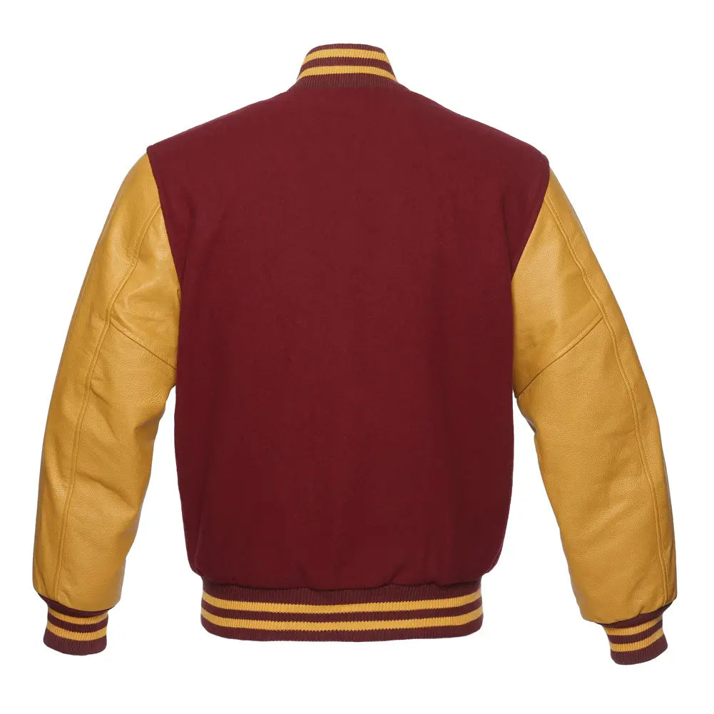 Cardinal Wool Gold Leather New Varsity Jacket image 3