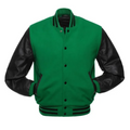 KELLY WOOL/BLACK LEATHER  NEW VARSITY JACKET image 0
