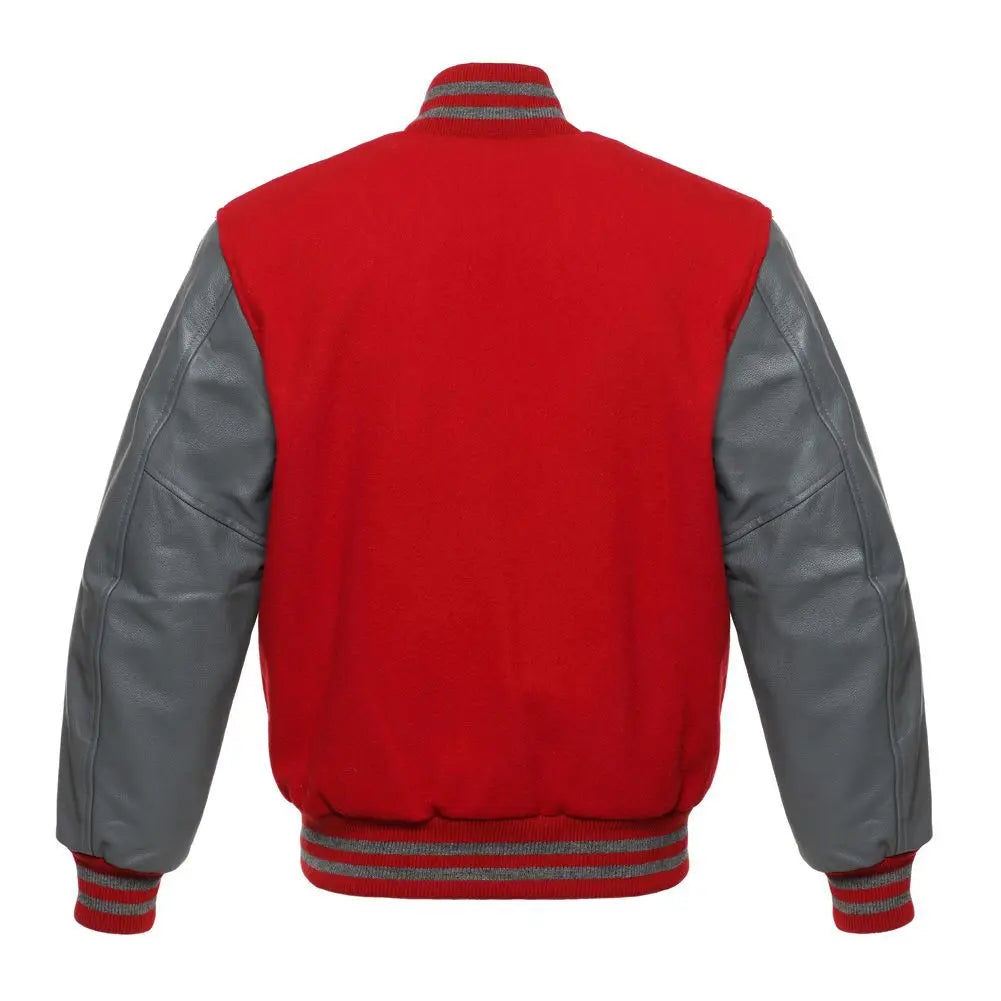 RED WOOL/GREY LEATHER  NEW VARSITY JACKET image 3
