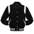 BLACK WOOL/WHITE Leather New Retro Varsity Jacket image 0