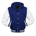 Royal Wool/White Leather New Hoddie Varsity Jacket image 0