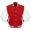 Kids Red/White  Leather  New Classic Varsity Jacket image 0
