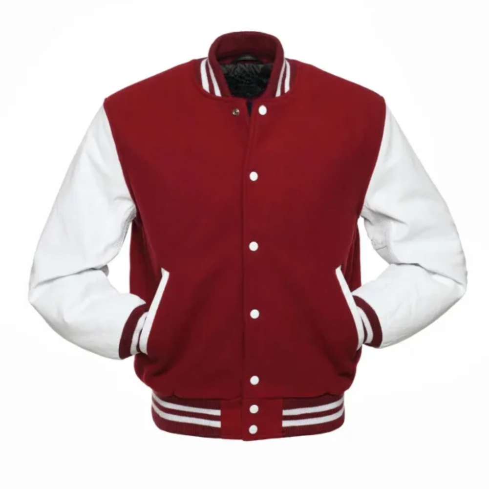 Cardinal Wool White Leather New Varsity Jacket image 0