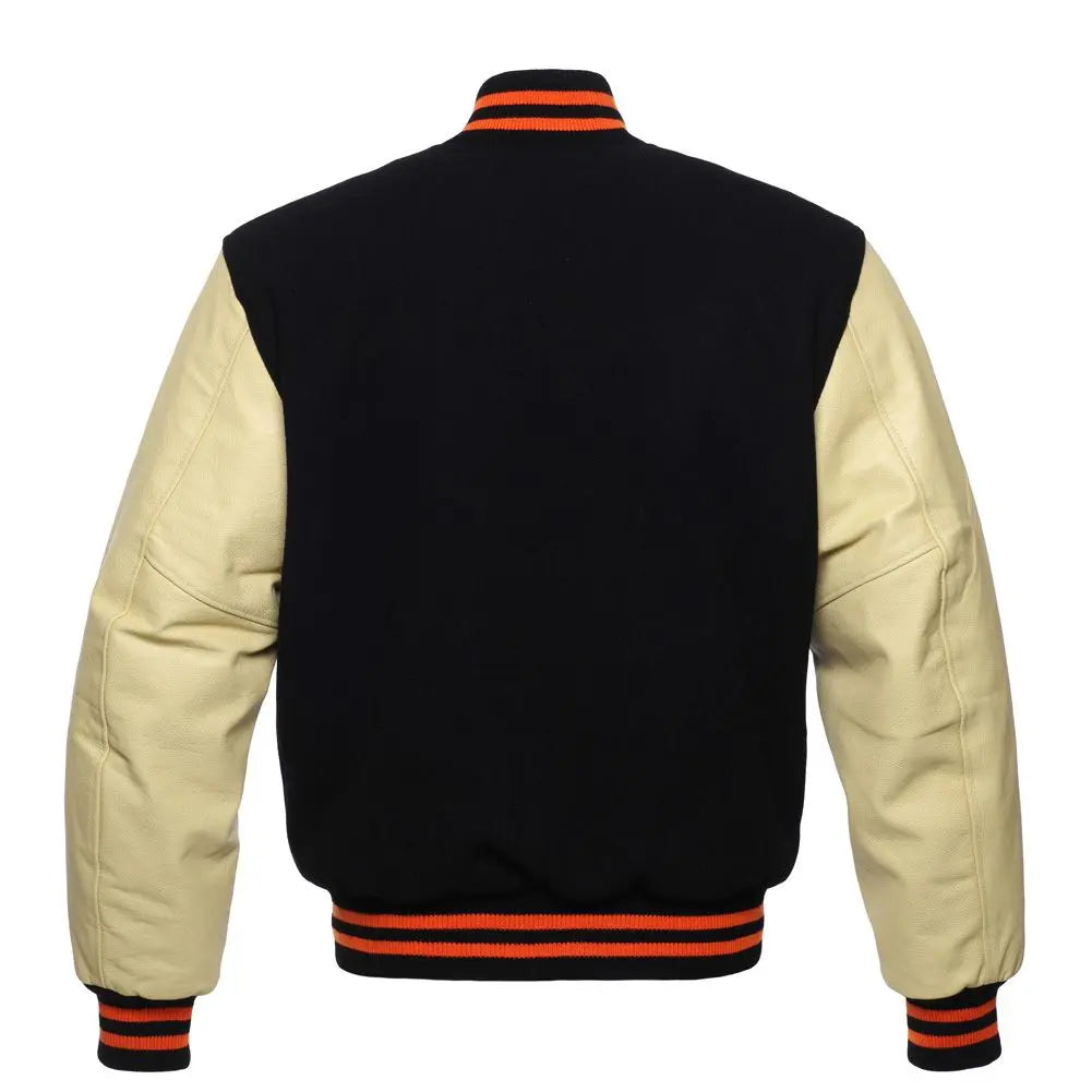 BLACK WOOL/NATURAL LEATHER  NEW VARSITY JACKET image 3