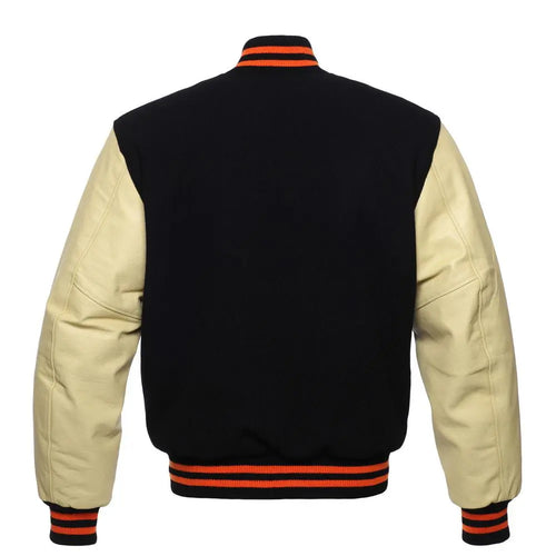 BLACK WOOL/NATURAL LEATHER  NEW VARSITY JACKET image 3