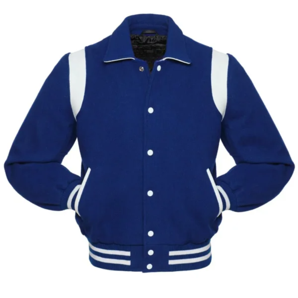 Royal Wool/White Leather New Retro Varsity Jackets image 0