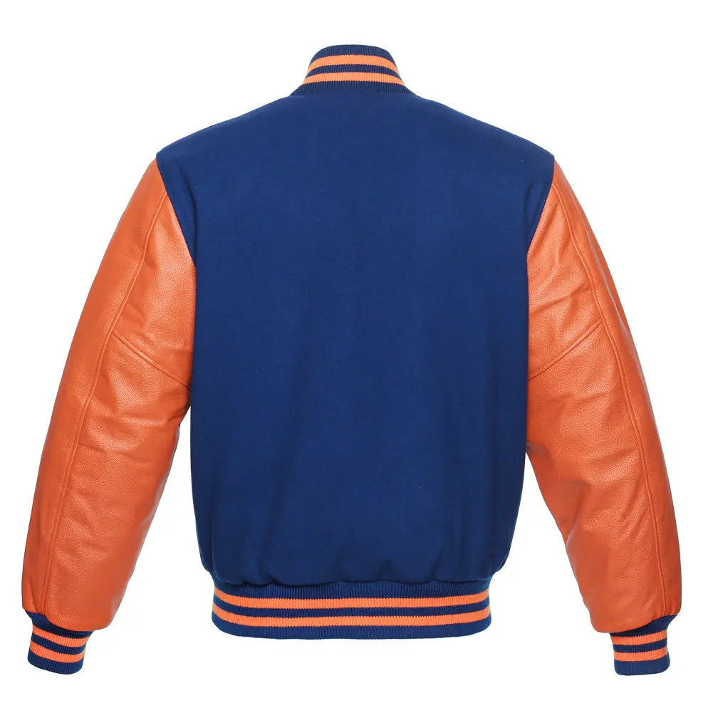 ROYAL WOOL/ORANGE LEATHER  NEW VARSITY JACKET image 3