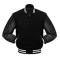 BLACK WOOL/BLACK LEATHER  NEW VARSITY JACKET image 0