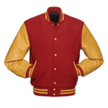 RED WOOL/GOLD LEATHER  NEW VARSITY JACKET image 0