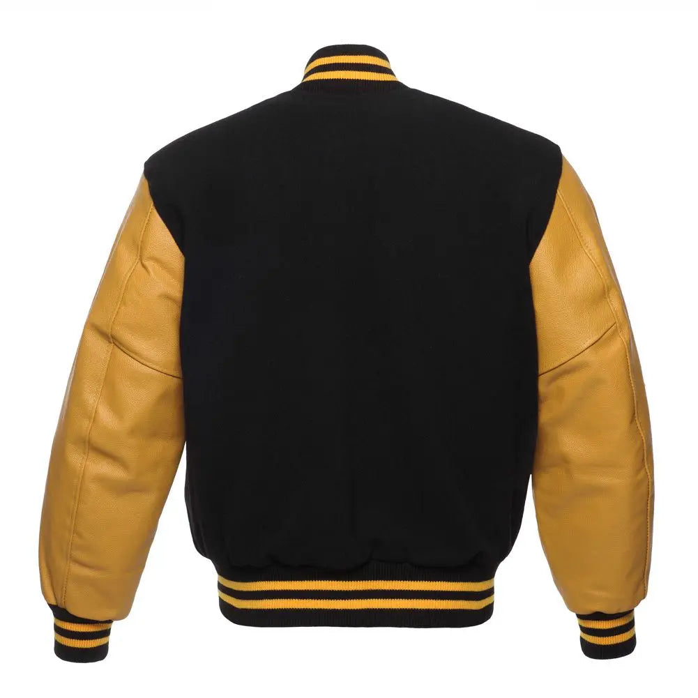 BLACK WOOL/GOLD LEATHER  NEW VARSITY JACKET image 3