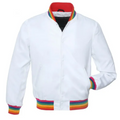 White Rainbow/Satin Leather New Satin Varsity Jacket image 0