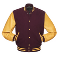 MAROON WOOL/GOLD LEATHER  NEW VARSITY JACKET image 0