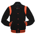 Black Wool/Orange Leather New Retro Varsity Jacket image 0