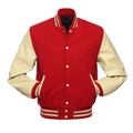 RED WOOL/NATURAL LEATHER  NEW VARSITY JACKET image 0