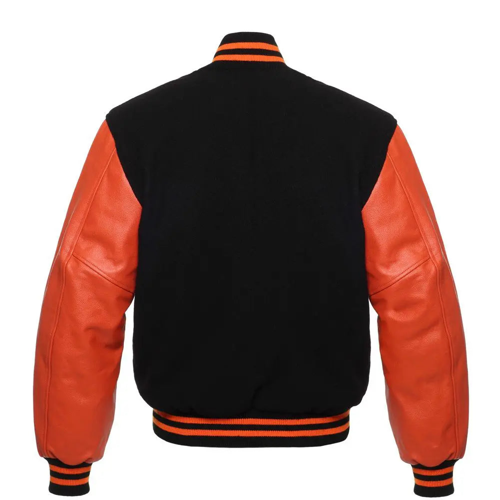 BLACK WOOL/ORANGE LEATHER  NEW VARSITY JACKET image 3