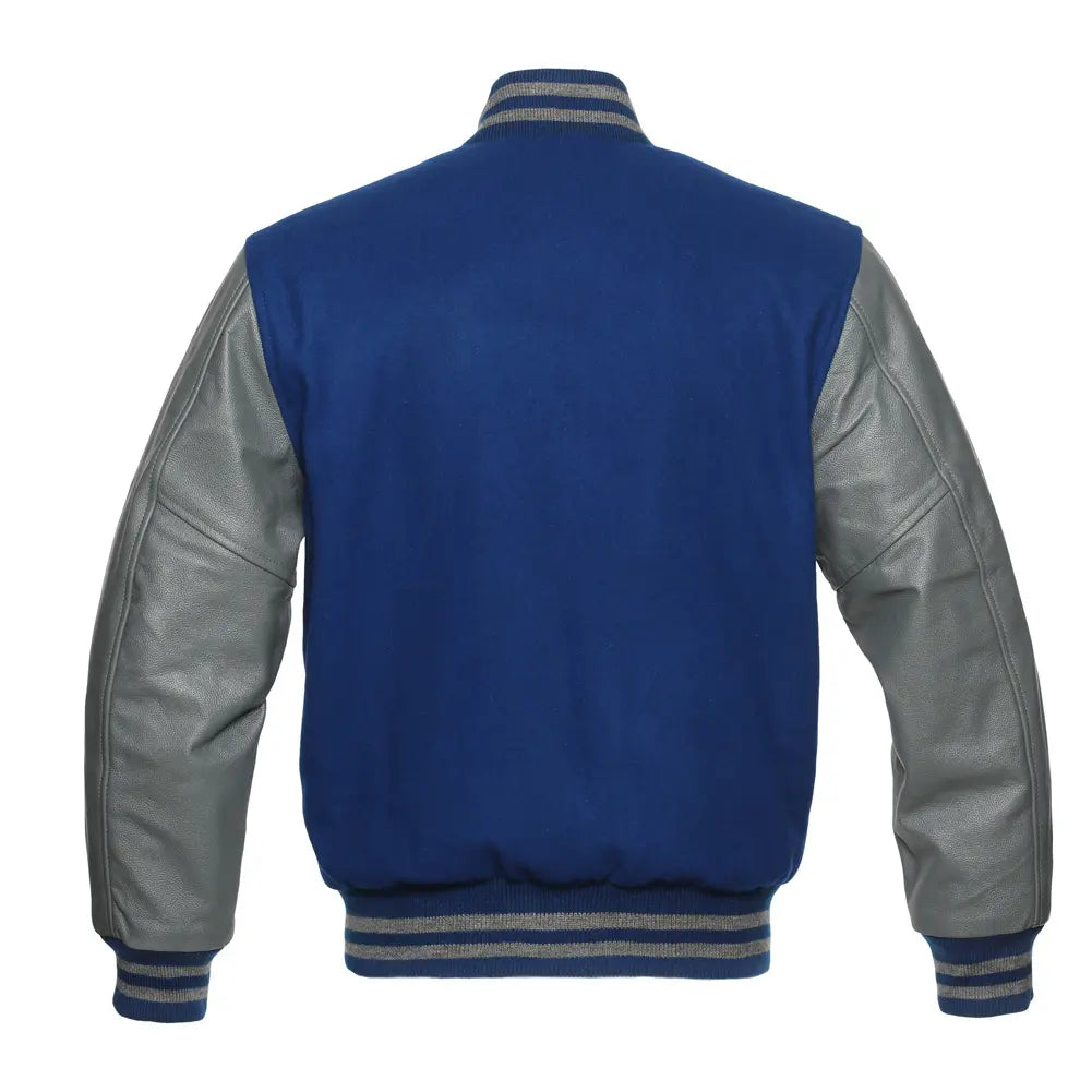 Royal Wool/Grey Leather New Varsity Jacket image 3