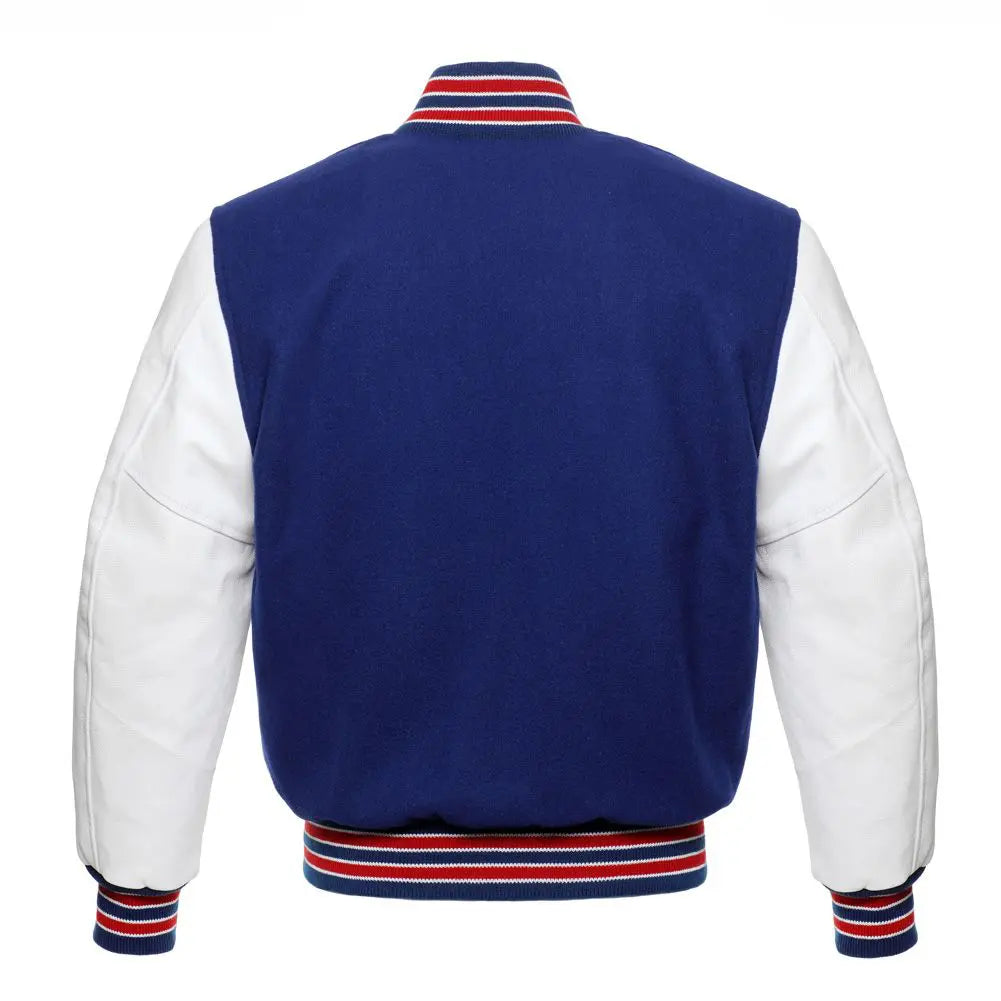 Royal Wool White Leather New Varsity Jacket image 3