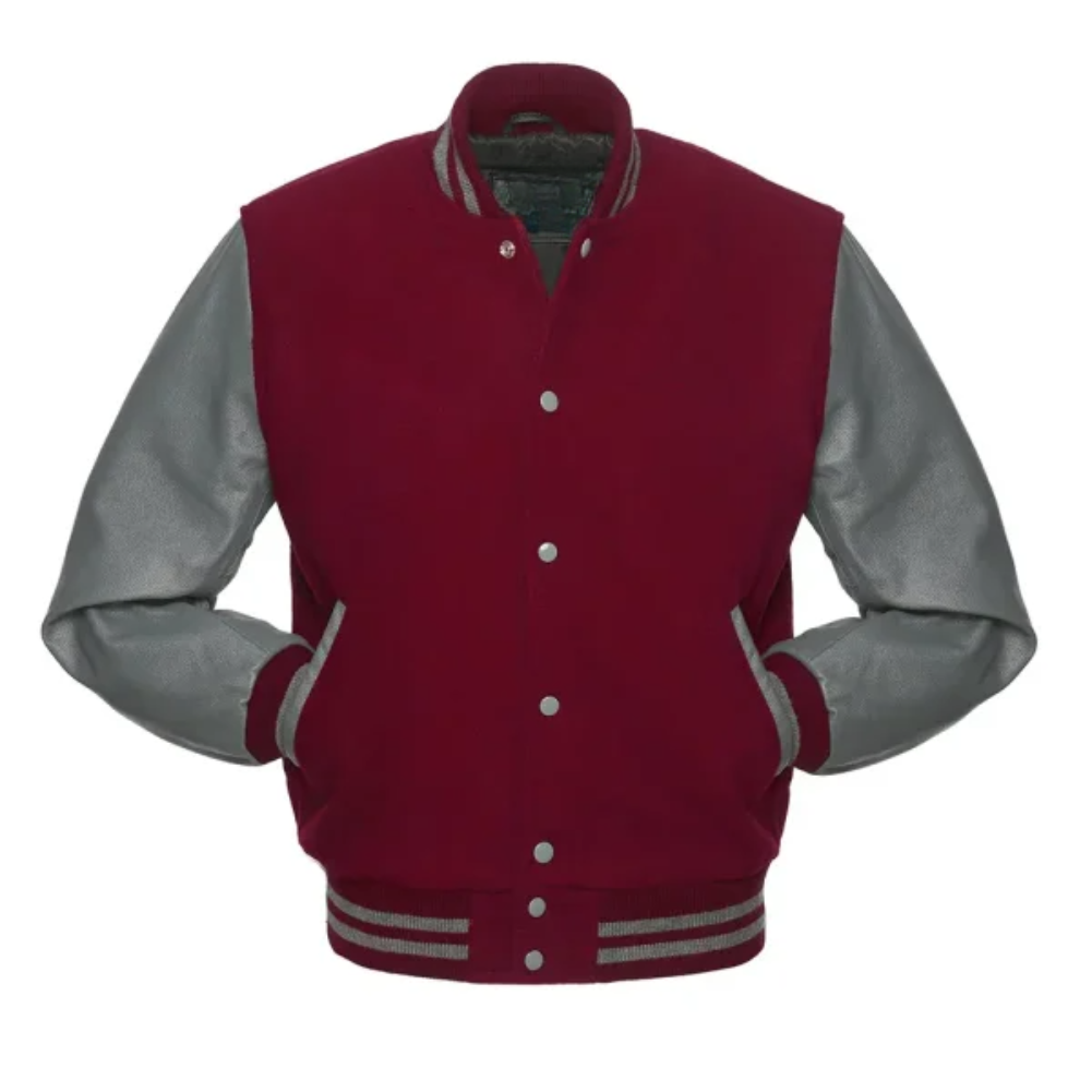 Cardinal Wool Grey Leather New Varsity Jacket image 0