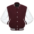 Maroon Wool White Leather New Varsity Jacket image 0