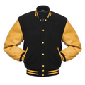 Brown Wool/Gold Leather New Varsity Jacket image 0