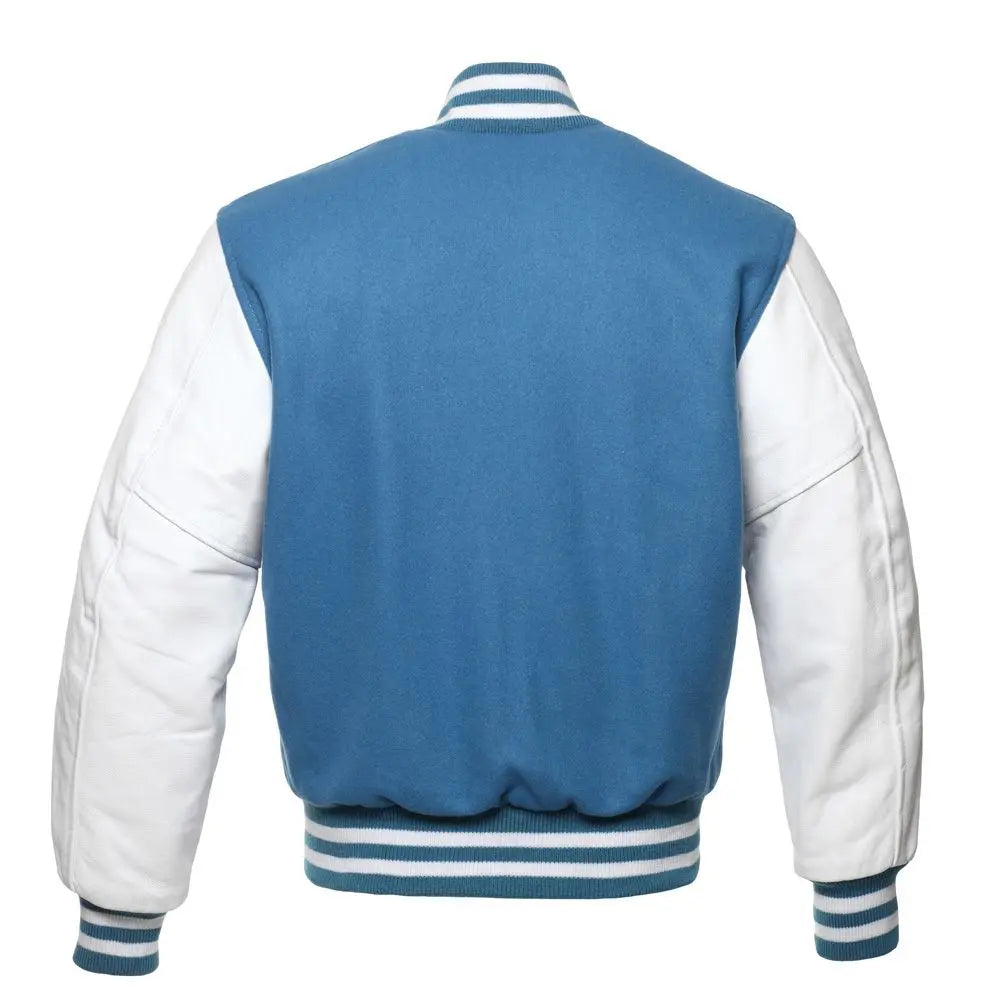 It Blue Wool White Leather New Varsity Jacket image 3