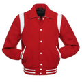 Red Wool/White Leather New Retro Varsity Jackets image 0