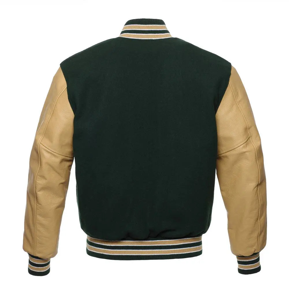 FOREST WOOL/TAN LEATHER  NEW VARSITY JACKET image 3