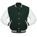 Forest Wool White Leather New Varsity Jacket image 0