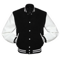 BLACK WOOL/WHITE VINYL Leather New Classic Vinyl Varsity Jacket image 0
