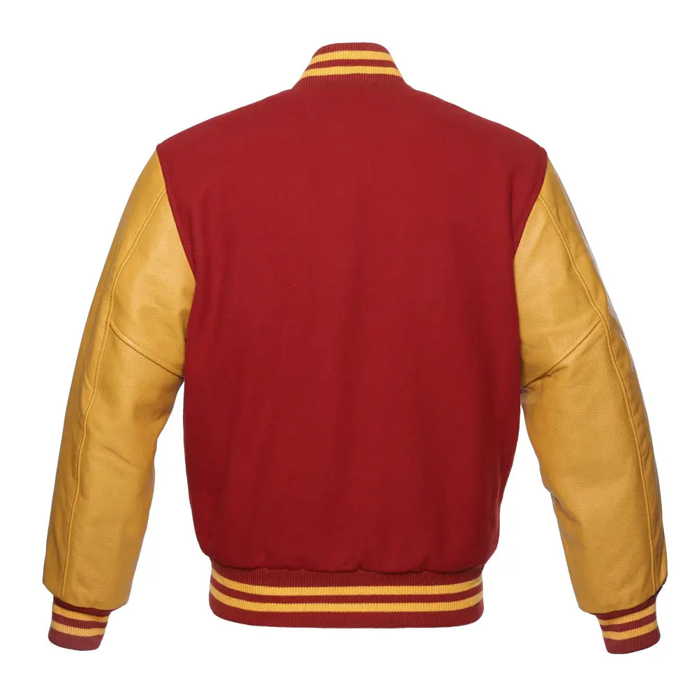 RED WOOL/GOLD LEATHER  NEW VARSITY JACKET image 3