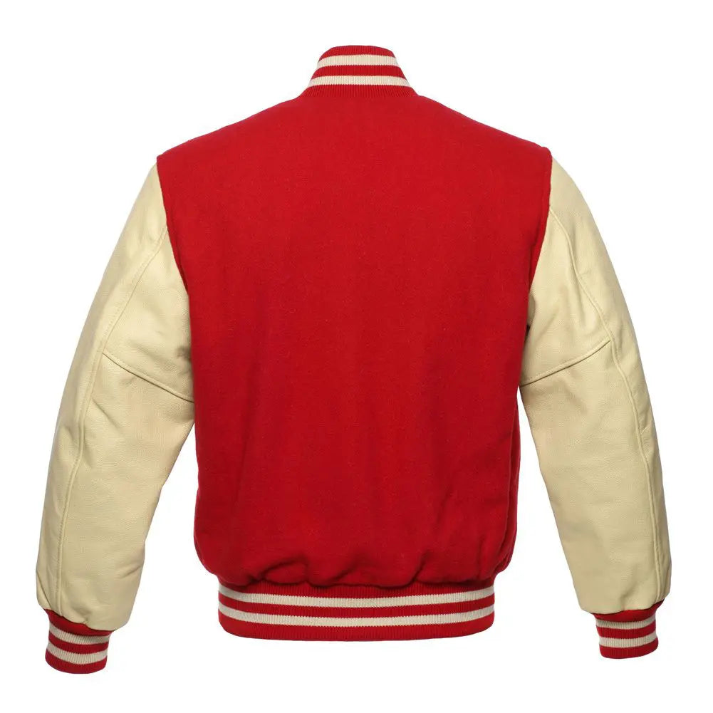 RED WOOL/NATURAL LEATHER  NEW VARSITY JACKET image 3