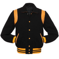 Black Wool/Gold Leather New Retro Varsity Jacket image 0