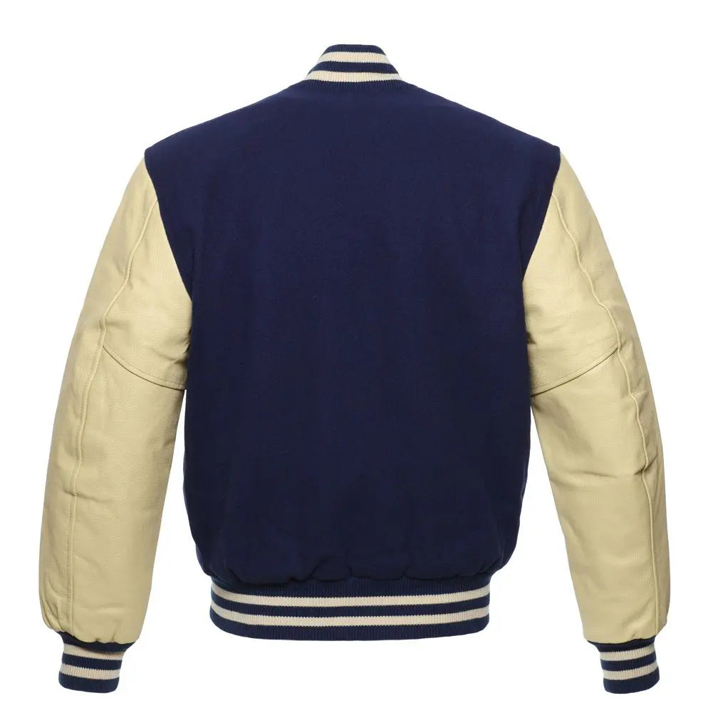 NAVY WOOL/NATURAL LEATHER NEW VARSITY JACKET image 3