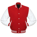 Red Wool White Leather New Varsity Jacket image 0