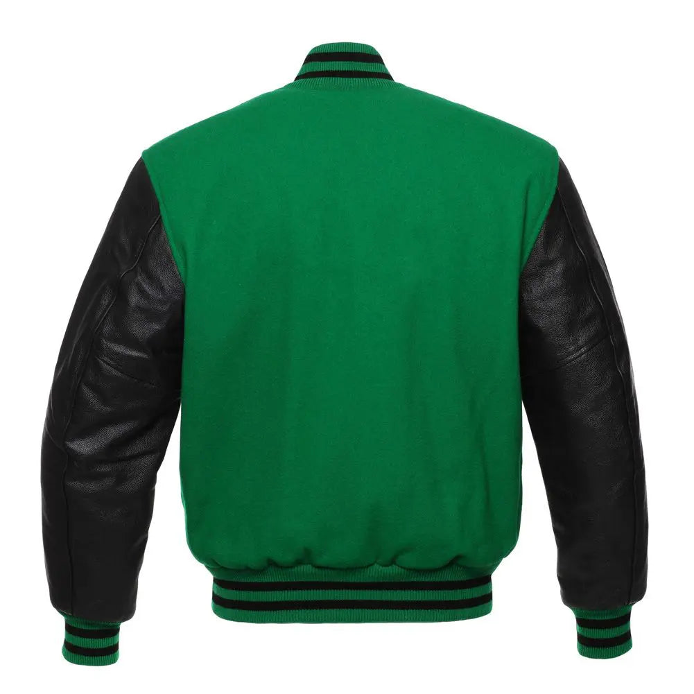 KELLY WOOL/BLACK LEATHER  NEW VARSITY JACKET image 3