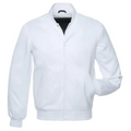 Satin Solid/White Leather New Satin Varsity Jacket image 0