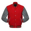 RED WOOL/GREY LEATHER  NEW VARSITY JACKET image 0