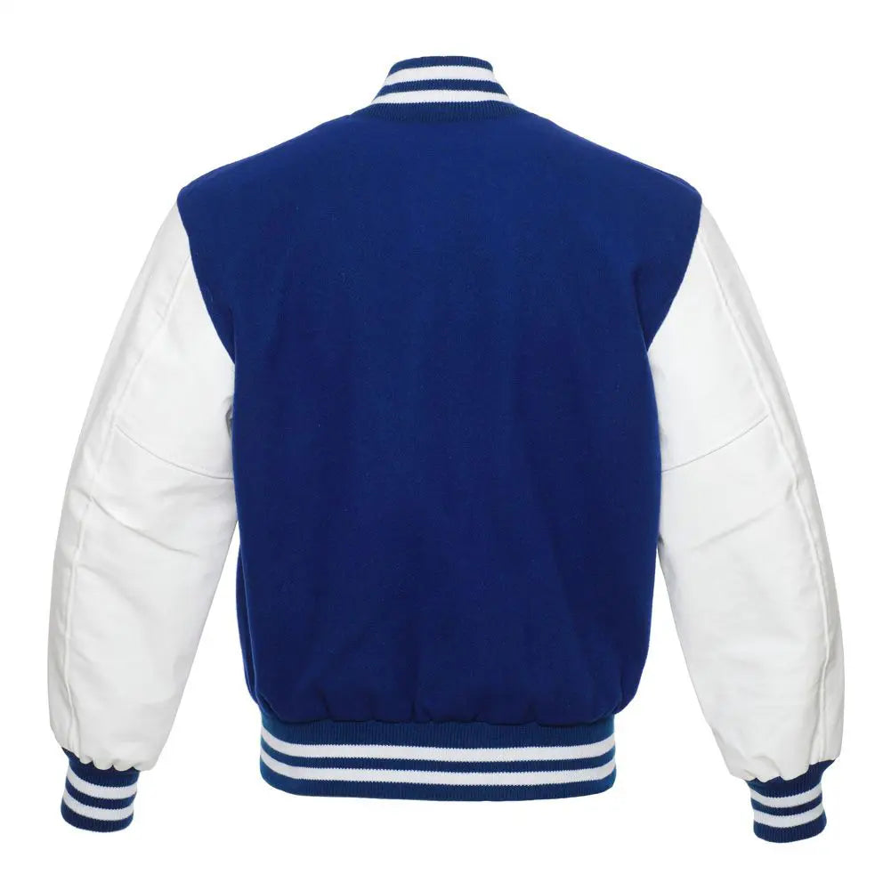 Royal Wool/White Vinyl Leather New Classic Vinyl Varsity Jacket image 3