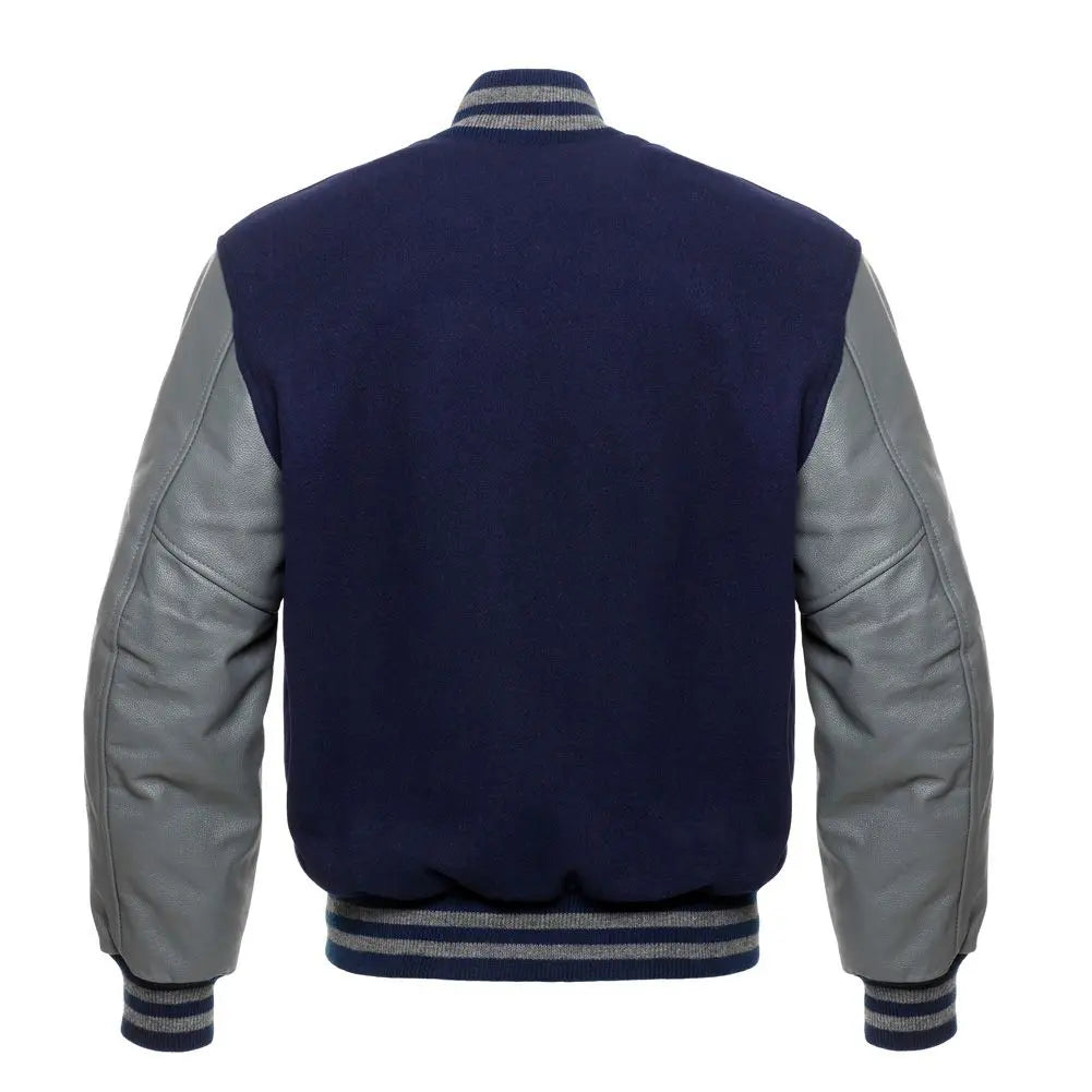 NAVY WOOL/GREY LEATHER  NEW VARSITY JACKET image 3