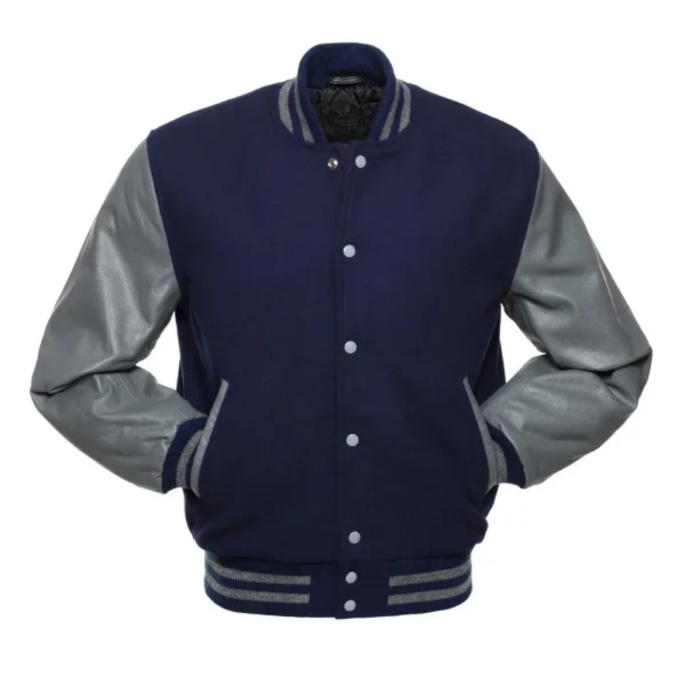 NAVY WOOL/GREY LEATHER  NEW VARSITY JACKET image 0